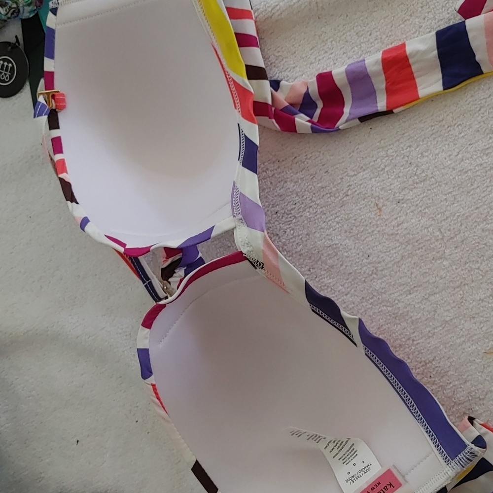 Kate Spade Geobrella 2 PC Multicolor High Waisted Swimsuit Size L - Picture 4 of 12